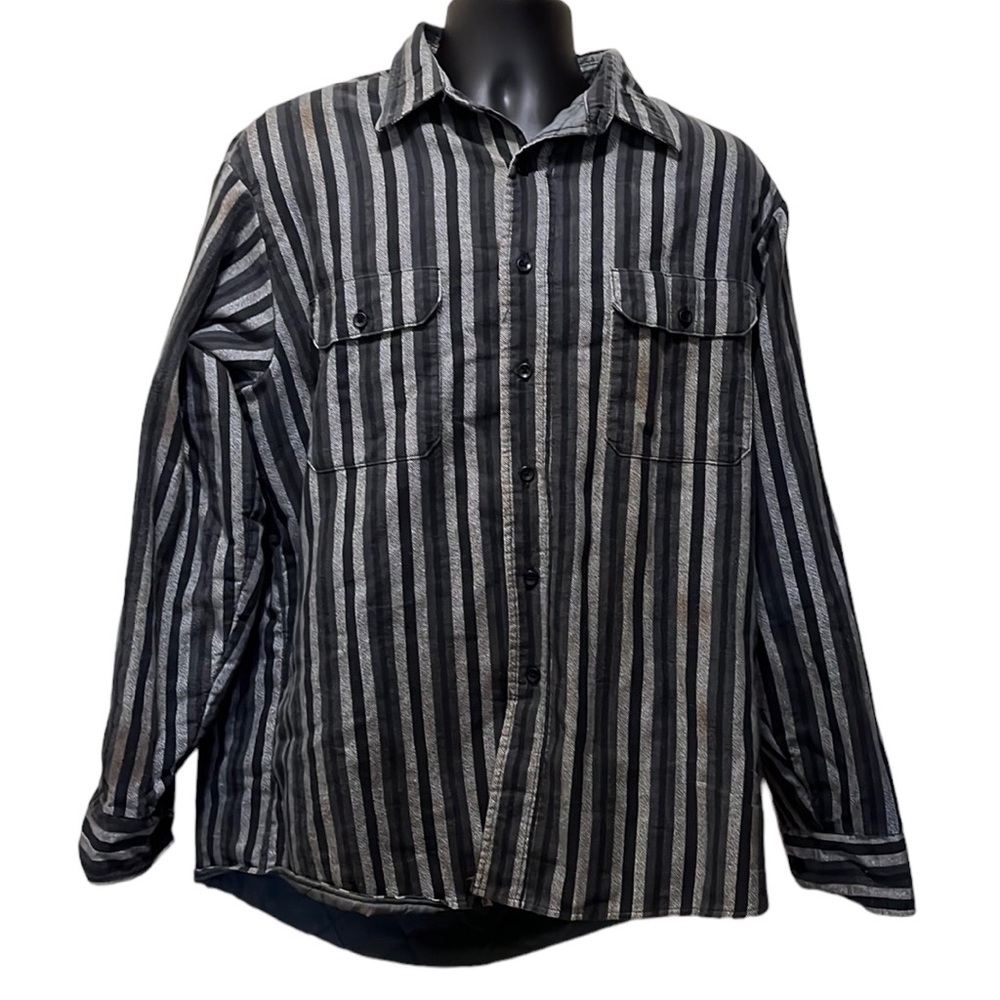 Vintage FIELDMASTER Striped Lined Flannel Shirt~XL*READ*